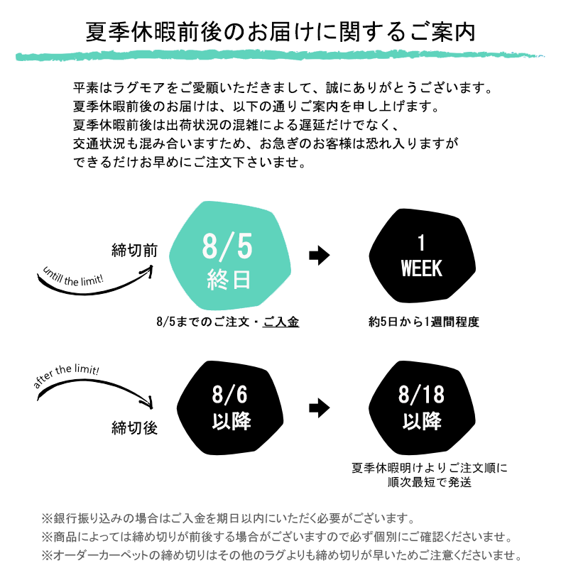 締め切りのご案内