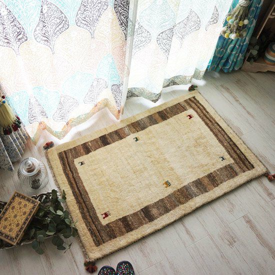 本場ペルシャよりハンドメイドギャベ大きめ玄関マット 世界に1枚しかない本場の逸品！ 【Rug＆ｍore オリジナル】＜ NO201229 -  Susan スザン -＞：1サイズ | ラグモア-ラグとカーペットの通販専門店-