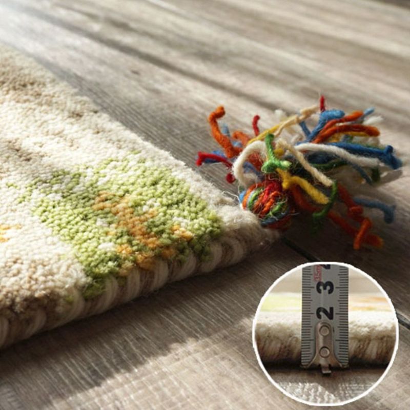 オールシーズン快適なウール100％使用のインド製ハンドノット手織り