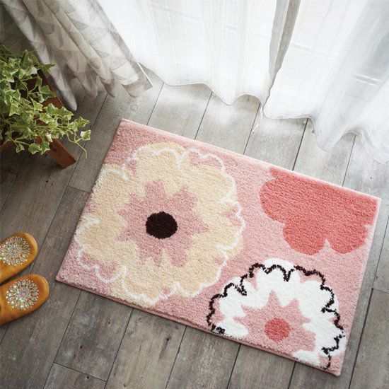 北欧テイスト玄関マット50×80cm 【北欧VINTAGE】＜Fiore pink