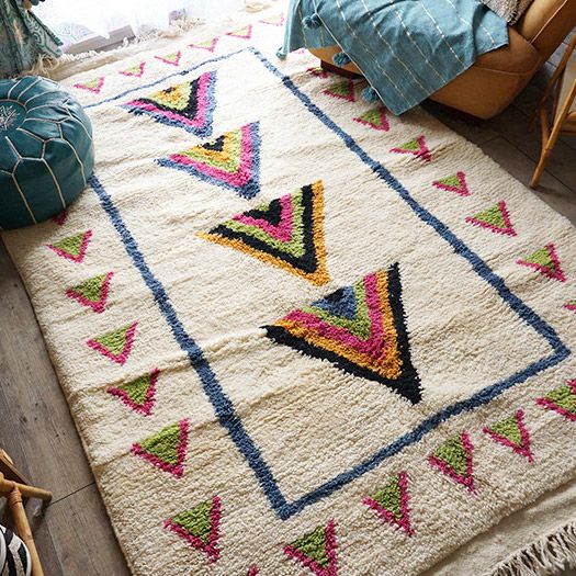 世界に1枚だけ！モロッコ直輸入のウール100％ハンドメイドベニワレン