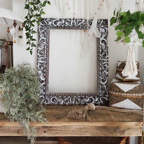 バリから直輸入したおしゃれな木彫りデコフレーム BOTANIQUE