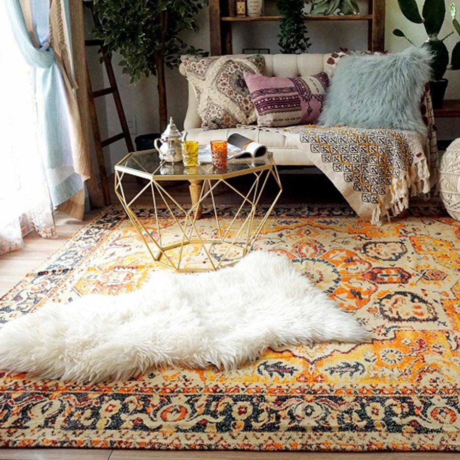 ☆50％OFF☆【KIRANA】インド綿100％！おしゃれなプリントラグ＜Siren