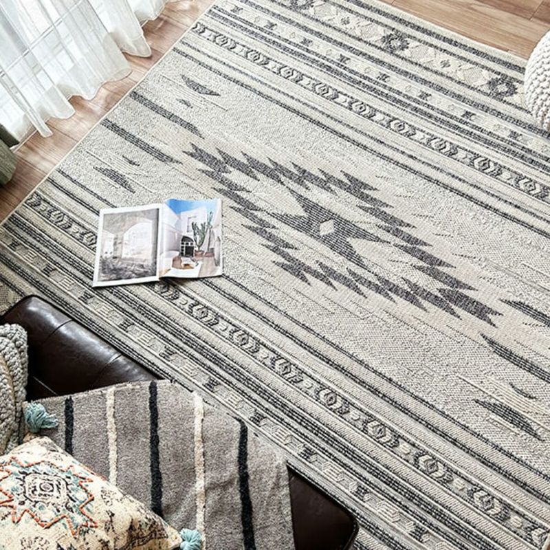 キリムデザインのトルコ産カラバン調ラグ＜Safal - サファル グレー