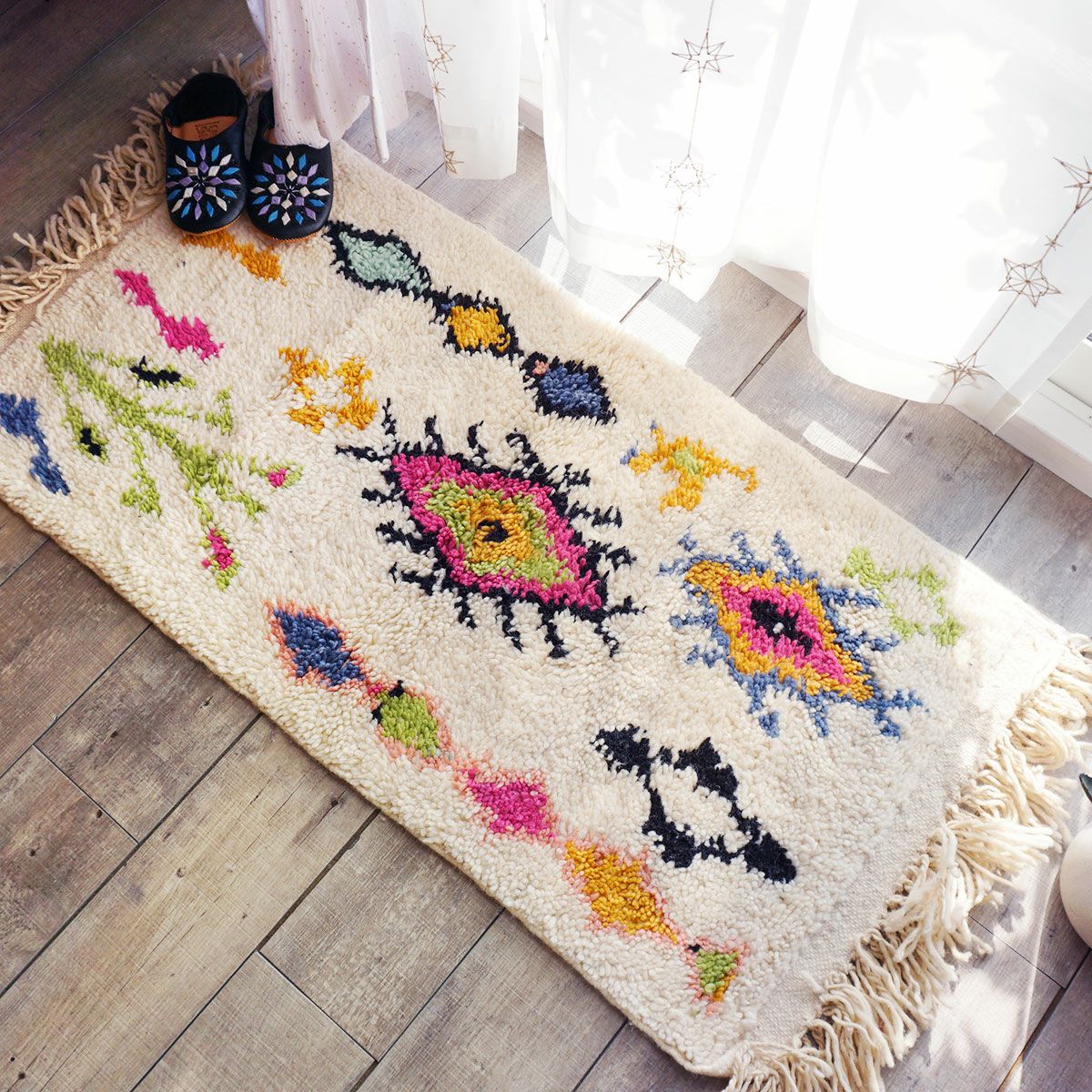 世界に1枚だけ！モロッコ直輸入のウール100％ハンドメイドベニワレン