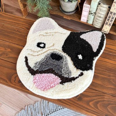 vintage 海外輸入 ラグ マット カーペット 犬Dog ドッグ アニマル柄 スミノエ ラグ 犬 玄関マット アクセントマット 愛犬 チワワ 柴犬