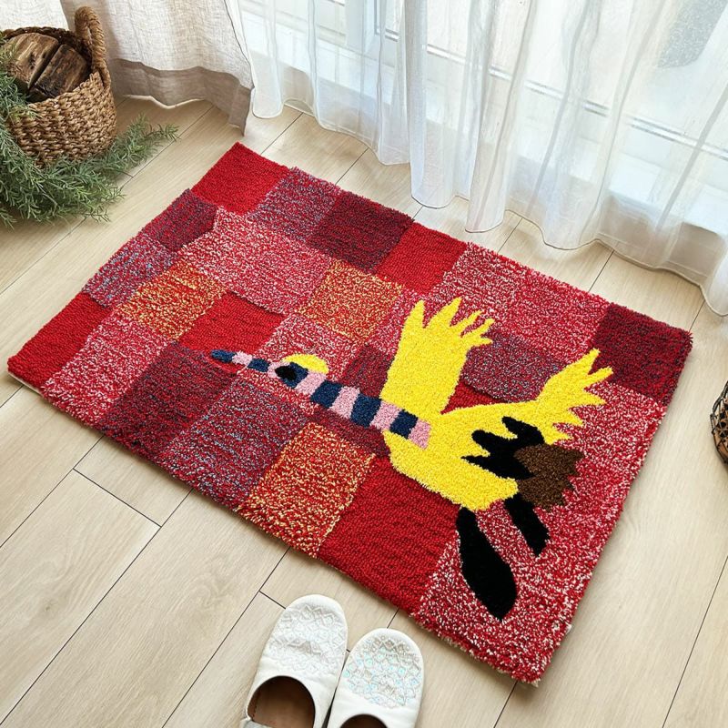 鶴 マット レッド