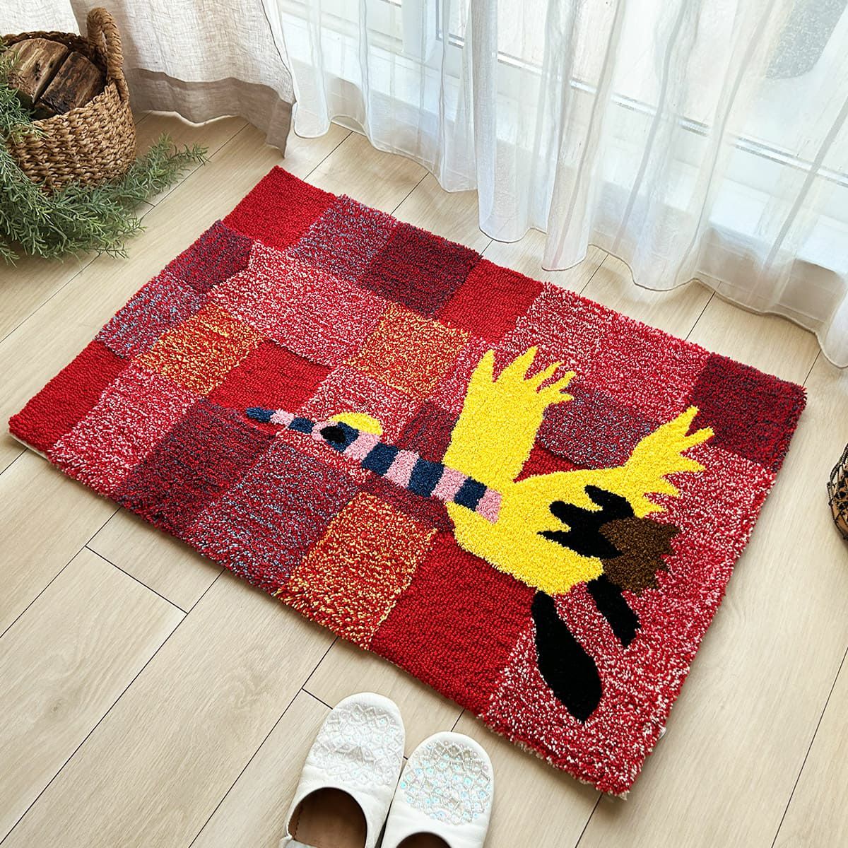 鶴 マット レッド